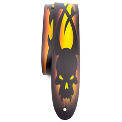 Perris 11041 2.5" Tribal Skull Leather Guitar Strap