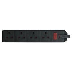 Masterplug 4 Gang 13A HD-Netzsteckdose, schwarz (ELS134B)