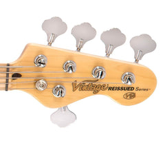 Vintage Active 5 String Bass- Flamed Tobacco Sunburst