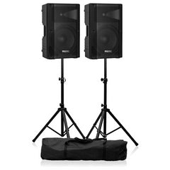 2x Ibiza XTK12A-MKII Active Full-Range PA Box 12”/30cm 500W Inc Stand