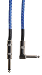Citronic Braid Guitar Lead R/A Blue/White 3m