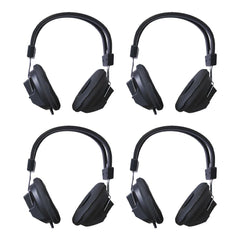 4x Soundlab Full Size Stereo Headphones for Education, Classroom and Schools