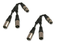 2x Male XLR (2) to Female XLR (1) Splitter