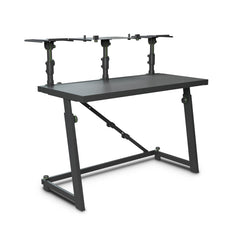 Gravity FDJT 01 DJ Desk Booth Stand Adjustable Loudspeaker + Laptop Trays *B-STOCK*