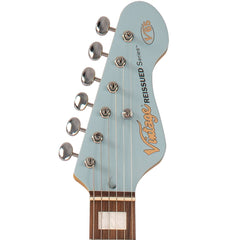 Vintage V65 Hardtail Electric Guitar - Satin Blue