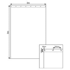 LEDJ 2 x 3m Black Serge Drape