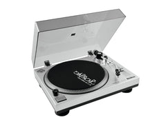 Omnitronic BD-1350 Plattenspieler Silber Riemenantrieb inkl. Staubschutzhülle DJ Disco Vinyl