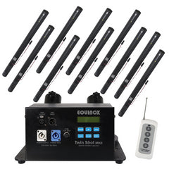 Equinox Twin Shot MKII Konfettikanone, kabellose Fernbedienung, DMX, elektrisch, 80 cm, Bundle