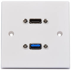 AV:LINK Multimedia Wallplate with 8K HDMI & USB 3.0 Sockets