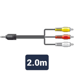 AV:Link Camcorder lead, 3.5mm plug to 3 x RCA plug 2.0m