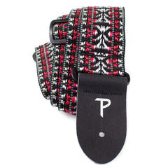 Perris 287 2" Retro Hootenanny Poly Guitar Strap Silver Red