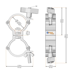 Global Truss Pro Narrow Swivel Coupler Silver (ST812D-IN)