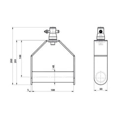 Showtec Single Downrigger Black (FT/FQ)
