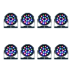8x Party Light & Sound 18W Indoor LED PARs