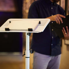 Gravity LTS T 02 W Universal Laptop Stand White Podium Lectern Adjustable *B-Stock
