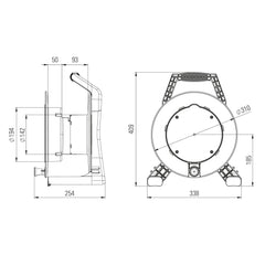 Enrouleur de câble vide PCE, diamètre 310 mm, XREEL 310