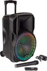 Party Light Sound PARTY-12RGB Tragbarer PA-Lautsprecher Bluetooth-Akku PA-System inkl. Mikrofon