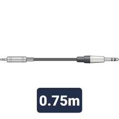 Chord Câble audio classique Jack 6,3 mm - Jack 3,5 mm 0,75 m