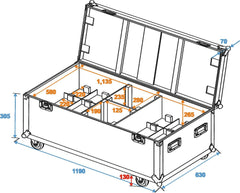 Roadinger Flightcase 8X Ml-56/Ml-64