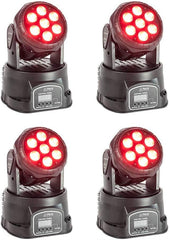 4x Party Light Sound LED Moving Head Wash 7 x 8W RGBW