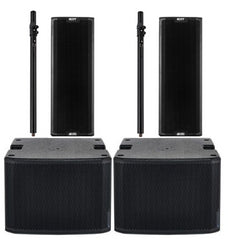 2x dB Technologies INGENIA IG1T 800w 2-Way Active Speaker + 2x SUB915 15" Active Subwoofer and 2x Speaker Poles