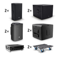 LD Systems STINGER G3 POWER SET 2 x 12" Passiv-PA-Lautsprecher + 2 x 18" Passiv-Subwoofer + Verstärker-Rack