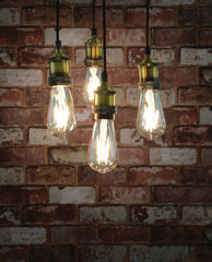 lyyt Quad E27 Pendant Cord Set Antique Gold