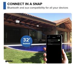 Gemini Sound 5.25" Outdoor Bluetooth Speakers Black Pair