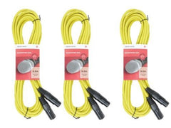 3x câble XLR d'accord (6 m jaune)