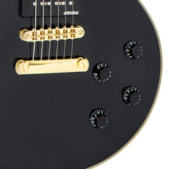 Vintage V100 Guitar 2w90 - Gold Hardware - Gloss Black