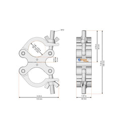 Global Truss Coupleur pivotant fixe 90° Argent (8231-90)