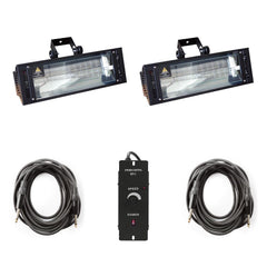2x Machine stroboscopique professionnelle Equinox Wildzap (1500W) inc. Contrôleur et Câble