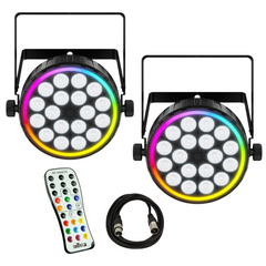 2x Chauvet DJ FXPAR 6 LED Slim Par inc IRC6 remote