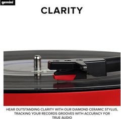 Gemini TT-900BW Stereo Turntable System With Speakers Red