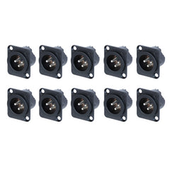 10x Neutrik NC3MD-LX XLR 3p Chassis Mount 3 Pin