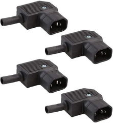 4x Bulgin Rewireable C14 IEC Plug Connector Right Angle 90 Degrees Power Plug