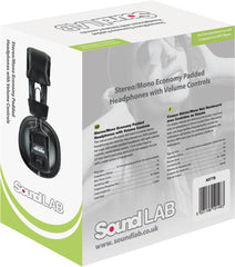 Soundlab Full Size Padded Headphones with Volume Control DJ TV Radio HiFI