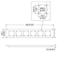 Penn Elcom 2U 19 Punched Rack Panel – 6 x 16A (R1268/2UK-721)