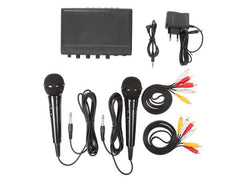 HQ Power Basic Karaoke Set for Party inc 2 x Microphone TV Home