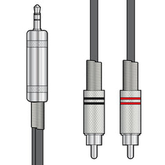 Chord Classic 3,5-mm-TRS-Klinkenstecker auf 2 x Cinch-Phonokabel, 6 m