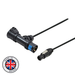 LEDJ PCE 16A Black T-Connect to PowerCON TRUE1 TOP 2m Cable
