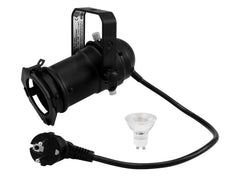 Eurolite Set Par-16 Spot Gu-10 Schwarz + Gu-10 230V Led Smd 7W 3000K