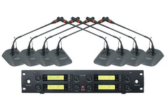 BST HT1188 Wireless UHF Conference System 8 x Desktop Gooseneck Microphone
