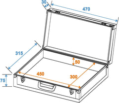 Dimavery Effector Case Flightcase pour pédale d'effet guitare 450 x 300 mm