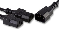 Câble divisé Pro Elec IEC, câble Y mâle IEC vers 2 prises femelles, répartiteur IEC 2M