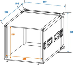Roadinger Verstärker-Rack Pr-2St, 10 HE, 57 cm tief