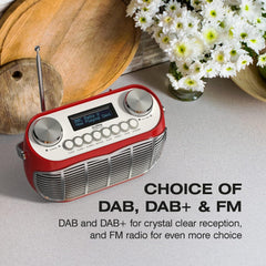 Detroit DAB Radio Rétro DAB+ FM Radio Rouge