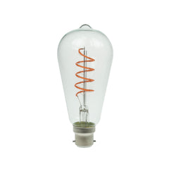 Prolite 4W Dimmable LED ST64 Spiral Funky Filament Lamp BC, Pink