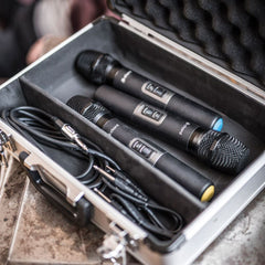 Flightcase pour microphone - Insert en mousse personnalisé avec espace pour les câbles