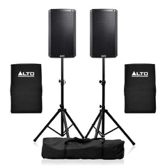 2x Alto TS312 2000W Active 12" Speaker PA System inc Covers & Stands